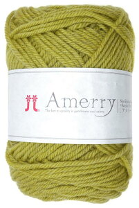 ハマナカ アメリー 毛糸 並太 Col.33 黄緑 系 40g 約110m 2261