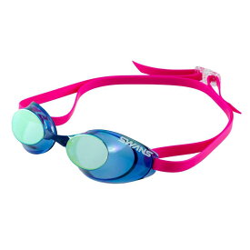 [スワンズ] 日本製 スイミングゴーグル スナイパー Sniper SR-10M NAV/Y ネイビー×フラッシュイエローミラー レーシング ノンクッション 12歳~大人用 Fina認証済み