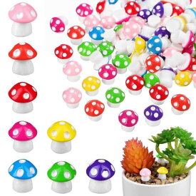 TOYANDONA 80個 8色 ミニ樹脂キノコ ミニチュア キノコ ミニチュア テラリウム かわいい レジン 小さな キノコ像 フェイク ミニチュア キノコ 妖精 盆栽 デコレーション 用 ホーム マイクロ 風景