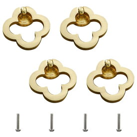 UFURMATE引き出しハンドル、真鍮キャビネットプルハンドルシングルホールドレッサーリングは引き出し食器棚ワードローブドアの家具ノブを引く