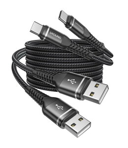 Type C �P�[�u�� USB C �[�d�R�[�h 1M �i�C�����҂� �����f�[�^�]�� �}���[�d 3A �[�d�P�[�u�� iPhone 16/15 Pro Galaxy S24 Ultra iPad Air 5 �Ή� �u���b�N 2�{