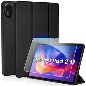 [Redmi Pad 2 �P�[�X �K���X�t�B���� �Z�b�g]CACOE Redmi Pad2 11�C���` 2025�p �n�[�h�P�[�X �I�[�g�X���[�v �O�܂� �ϏՌ� �y�� xiaomi �^�u���b�g �J�o�[ �u���b�N