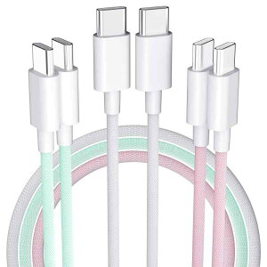 USB Type C �P�[�u�� 3�p�b�N USBC to USB-C �P�[�u�� 60W �}���[�d ���ϋv�i�C���� USB�P�[�u�� iPhone 15 Pro Max/MacBook/iPad/Galaxy S20�ɑΉ� (1.5M)