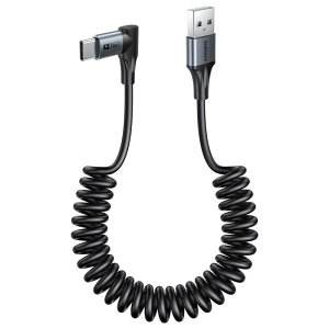SUNGUY ���p�R�C���� USB C �P�[�u��, 90�x USB-A - USB-C �P�[�u�� Android Auto Carplay�AiPhone 17 16 15 Pro Max�AGalaxy S25 S24 Ultra �p�^�C�v C �R�[�h -