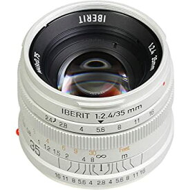 【中古】KIPON 単焦点レンズ IBERIT (イベリット) 35mm f ／ 2.4レンズfor Sony Eマウント Frosted Silver(つや消し シルバー)