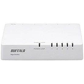 【中古】BUFFALO Giga対応 プラスチック筐体 AC電源 5ポート ホワイト スイッチングハブ ローコスト版 LSW4-GT-5EPL／WH