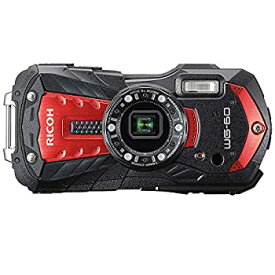 【中古】(非常に良い)RICOH WG-60 レッド 本格防水デジタルカメラ 14メートル防水 耐衝撃 防塵 耐寒 高画質1600万画素 水中専用マーメードモード搭載 仕事に使える「C