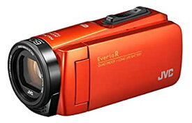 【中古】JVCKENWOOD JVC ビデオカメラ Everio R 防水 防塵 Wi-Fi 64GB内蔵メモリー ブラッドオレンジ GZ-RX680-D