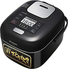 【中古】パナソニック 炊飯器 3合 一人暮らし 可変圧力IH Wおどり炊き シャインブラック SR-JW058-KK