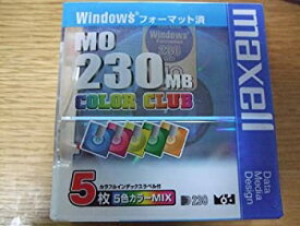 【中古】日立マクセル マクセル　230 MB　MO　カラーミックス　windowsフォーマット　5枚組