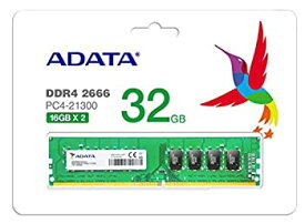 【中古】ADATA DDR4-2666MHz デスクトップPC用 メモリモジュール Premierシリーズ 16GB×2枚キット AD4U2666316G19-