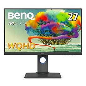 【中古】BenQ PD2705Q デザイナー向けモニター (27インチ／WQHD／HDR／IPS／sRGB 100%／USB Type-C(65W給電)／KVM機能／USBハブ／DP out／MST／高さ調整／回転(ピボ