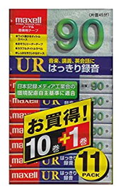 【中古】(非常に良い)90分ノーマルカセットテープ11本パック　maxell UR-90L 10P+1