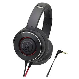 【中古】オーディオテクニカ SOLID BASS ポータブルヘッドホン 重低音 ブラックレッド ATH-WS550 BRD