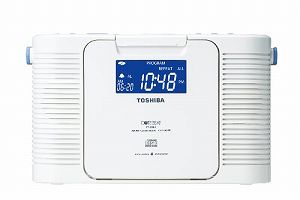 【中古】TOSHIBA防水CDクロックラジオCUTEBEATホワイトTY-CDB5(W)