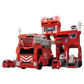 【中古】タカラトミー『 トミカ 変形出動 ! ビッグファイヤー & コマンドステーション 』 ミニカー 車 おもちゃ 3歳以上 玩具安全基準合格 STマーク認証