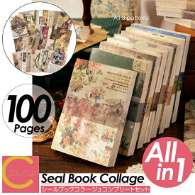 【 プレゼントキャンペーン中！ 送料無料 】cocoiine シールブック 100枚綴 コンプリートセット コラージュ 素材 セット フレークシール シール かわいい おしゃれ ドア 韓国 和紙 ブック 映え 写真 カメラ フラワー イラスト 絵画 アート ガーデン 庭 花