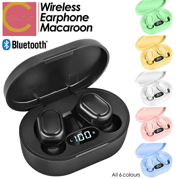 ワイヤレスイヤホン マカロン ピンク Bluetooth5.0