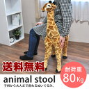 【ラッピング不可】【送料無料】キリン 乗れる アニマル ぬいぐるみ あにまるスツール 動物 イス いす 座れる スツール【送料無料・送料込】