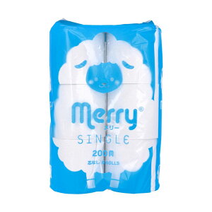 【まとめ買い】トイレットペーパー 芯無メリー シングル 200m×6ロール入