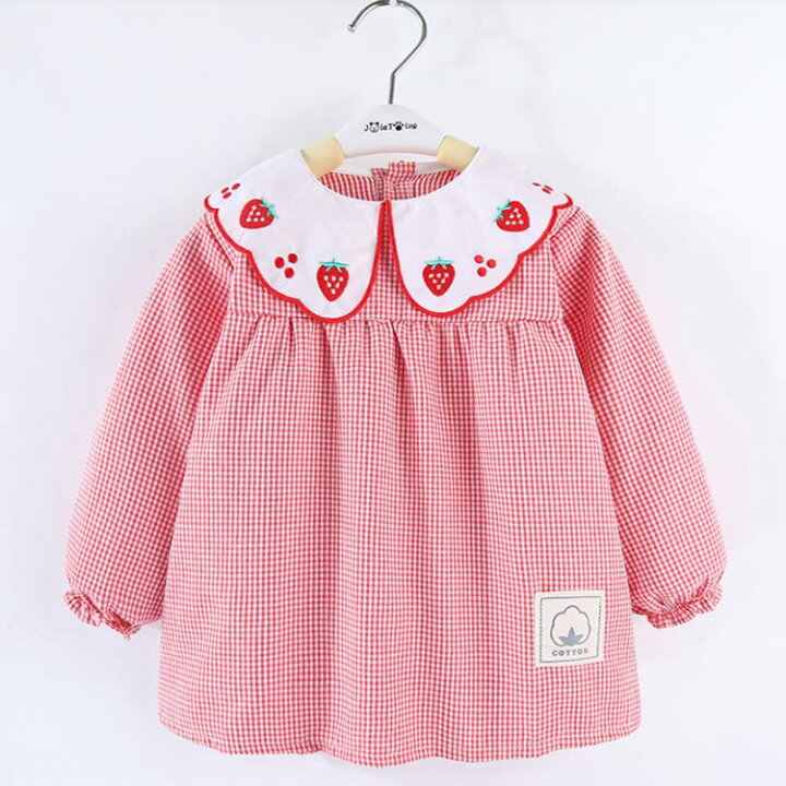 楽天市場】送料無料 90-120cm 女の子 スモック 長袖 刺繍 ベビー 