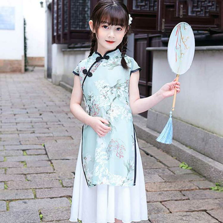 楽天市場】子供服 キッズドレス 女の子 花柄 チャイナ服 チャイナ  