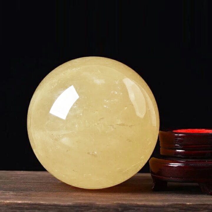 楽天市場】水晶玉 黄水晶 天然 シトリン 丸玉 縁起物 風水グッズ 黄 