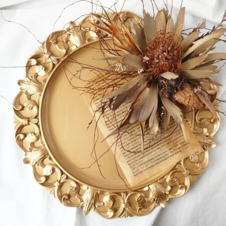 (sale30) ディスプレイトレー トレー アンティーク風 小物入れ （ホワイト097 ゴールド098) フレンチトレー ディスプレイトレイ  アンティーク アンティーク調 雑 : STYLE ROCOCO - 通販 - Yahoo!ショッピング SSIMOO 家の装飾ゴールデン収納トレイラウンドジュエリーデスクトップディスプレイプレートレトロキッチンディナープレートゴールデン