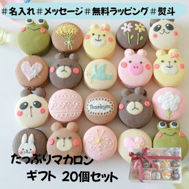 【名入れマカロン】 Thankyou ギフト 20個入 名入れ メッセージ 手描き 出産内祝い 出産 内祝 誕生日 お祝い 結婚 退職 お菓子 お礼 おしゃれ 退職 異動 産休 挨拶 個包装 菓子折り お礼の品 詰め合わせ 内祝い 結婚内祝い 御礼 お返し アニマル スイーツ ありがとう
