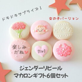 【ジェンダーリビールマカロン】ジェンダーリビール 性別発表 妊娠 出産 マタニティ お食い初め ギフト 6個入 名入れ メッセージ 手描き イラスト 出産内祝い 出産 内祝 誕生日 お祝い 結婚 退職 お菓子 お礼 おしゃれ お世話になりました 職場 産休 菓子折り 内祝い