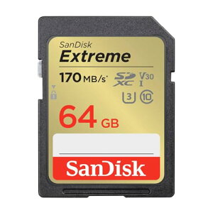 �T���f�B�X�N ���K�i SD�J�[�h 64GB SDXC Class10 UHS-I U3 V30 SanDisk Extreme SDSDXV