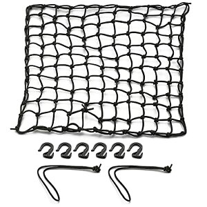 デイトナ(Daytona) バイク用 ツーリング ネット LLサイズ(500×500mm) フック6個付属 収納ポーチ付きネット&フック ブラッ