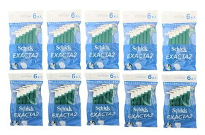 Schick EXACTA2 固定式2枚刃使い捨てカミソリ 6本入り (10)
