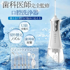 矯正 USB充電式 防水 口内洗浄器 歯周病予防 300ml大容量タンク 口腔洗浄機 口腔ケア コードレス口腔洗浄機 口腔洗浄器