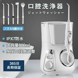 旅行 家庭 水圧10段階 防水機能 口臭改善 高圧の水噴射 大容量800ml 口内洗浄機 電動 歯垢除去 ジェットウォッシャー 腔洗浄器