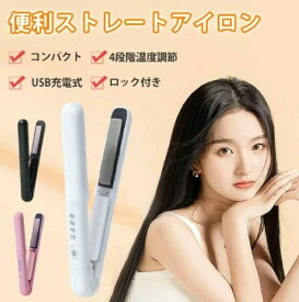 ストレートアイロン USB充電式 コードレスヘアアイロン ヘアアイロン ミニヘアアイロン おしゃれ