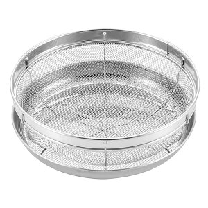 浅ザル&トレーセット28cm OS-05B そばザル 水切りザル 底受け付きザル 日本製ざる そうめんざる