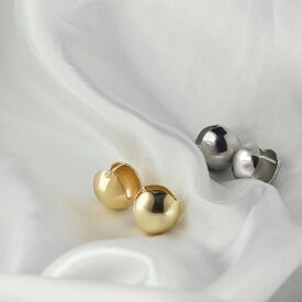 ピアス ボールピアス スナップピアス ワンタッチ キャッチレス 丸 ボール ギフト 大人 おしゃれ シンプル シルバー ゴールド 耳に沿う 人気 取れない ママ 引っ掛からない 大きめ カジュアル メタル デイリー 彼女 mrspi-21