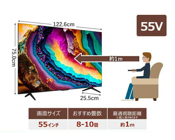 楽天市場】TCL 4K 液晶テレビ 55V型 55P61K 正規品 送料無料 液晶TV 55 
