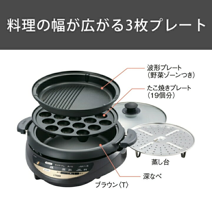 楽天市場】TIGER タイガー魔法瓶 グリル鍋 メタリックブラウン 