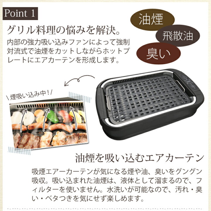 楽天市場】スーパー吸煙グリル『スモークリーンIII』 ホットプレート  