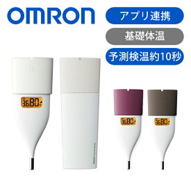 OMRON（オムロン） 婦人用体温計 MC652LC 送料無料 送料込 10秒 婦人用電子体温計 口中専用 女性用 基礎体温 健康管理 グラフ表示 アイフォン（iPhone） スマホ アプリ対応 バックライト付 妊娠 MC-652LC ブラウン/ホワイト