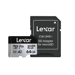 [�݌ɏ���]Lexar microSD silverplus 64GB LMSSIPL06 ���K�i LMSSIPL064G-BNANJ 4895217908623 ���L�T�[ �������K�i SD�J�[�h ���ϋv �����]�� ���掿