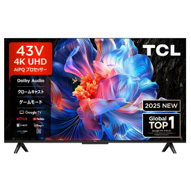 TCL 4K液晶テレビ 43P6K 正規品 ティーシーエル チューナー内蔵 壁掛け 43V型 43型 43インチ 43P6K