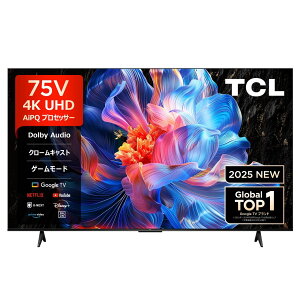 �y���K�i�zTCL(�e�B�[�V�[�G��) 4K�t���e���r 75�^ 75�C���` 75P6K ���掿 ���K�i �`���[�i�[���� �X�}�[�g�e���r GoogleTV YouTube �v���C���r�f�I NETFLIX Hulu Disney U-NEXT �Ǌ|�� 75V�^ 75P6K