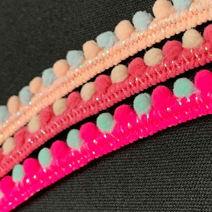 楽天市場】カラフル☆ミニポンポンテープ手芸 装飾 ふち飾り ドール  