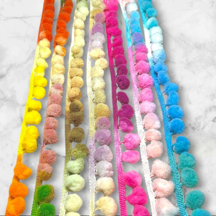 楽天市場】アソートカラー☆ポンポンテープ☆手芸 装飾 ふち飾り  