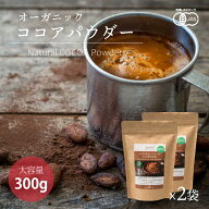ココアパウダー 300g 2袋 有機JASオーガニック ペルー産 純ココア ピュアココア カカオパウダー 非アルカ…