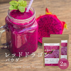 【SALE特別価格！今だけ20％OFF】レッドドラゴンフルーツ ピタヤパウダー 60g 2袋 フリーズドライ タイ産 Red Dragon Fruit Freeze Dried Powder PITAYA