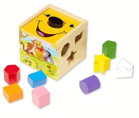 Disney(ディズニー)Wooden Shape Sorting Cube by Melissa & Dougくまのプーさん キューブ メリッサ&ダグ